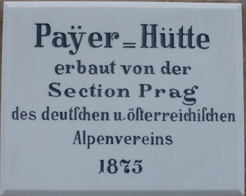 Payerhütte Schild